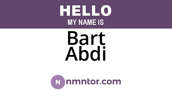 Bart Abdi