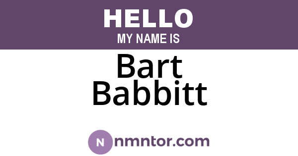 Bart Babbitt
