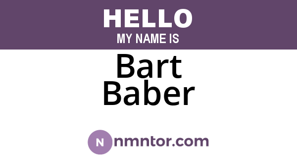 Bart Baber