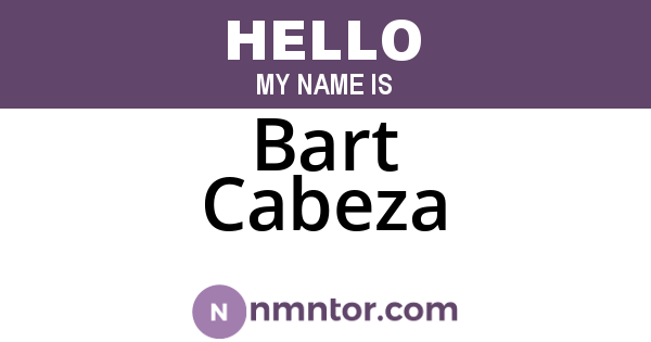 Bart Cabeza