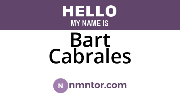 Bart Cabrales