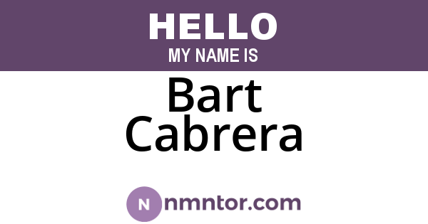 Bart Cabrera