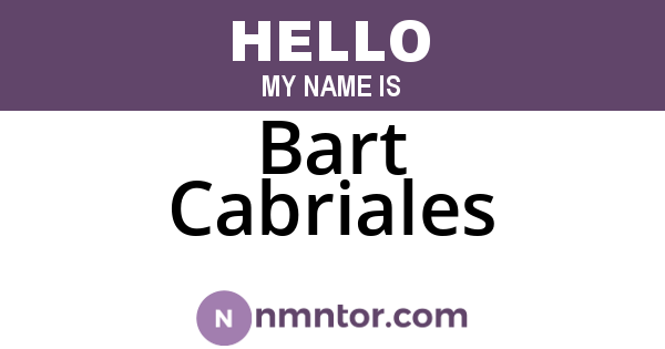 Bart Cabriales