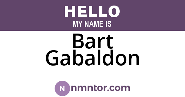 Bart Gabaldon