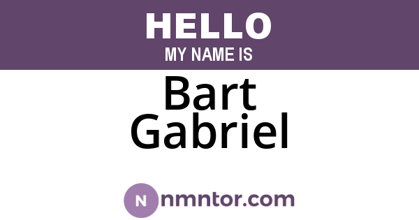 Bart Gabriel