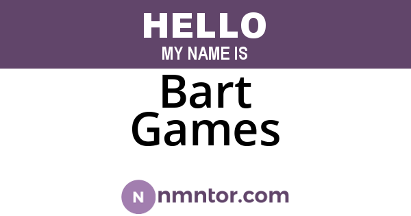Bart Games