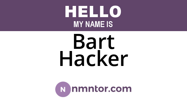 Bart Hacker