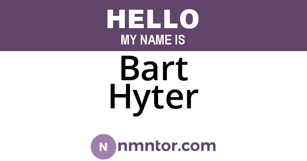 Bart Hyter