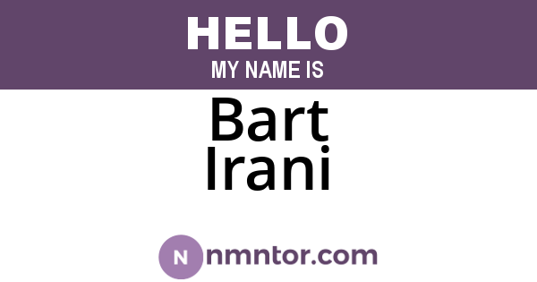 Bart Irani