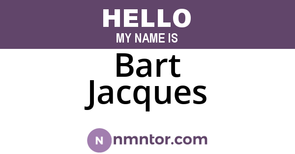 Bart Jacques