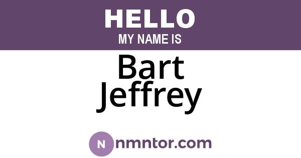 Bart Jeffrey