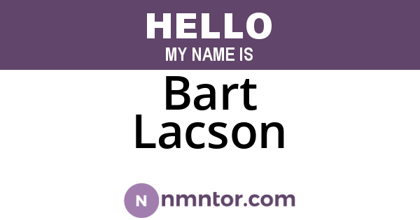 Bart Lacson
