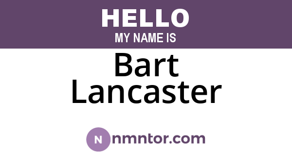 Bart Lancaster