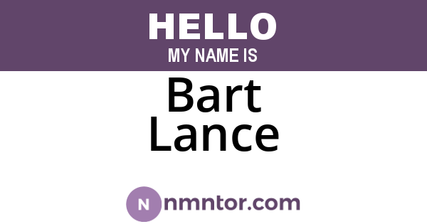 Bart Lance