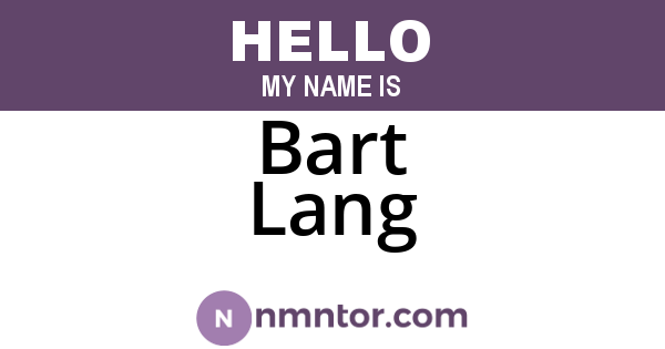 Bart Lang