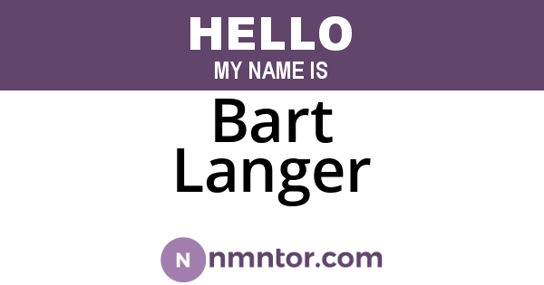 Bart Langer