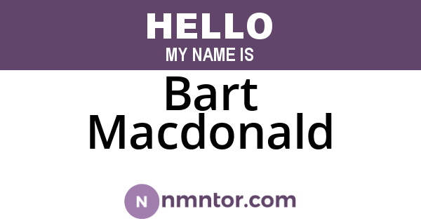 Bart Macdonald