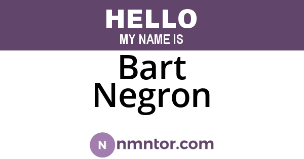 Bart Negron