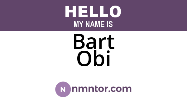 Bart Obi