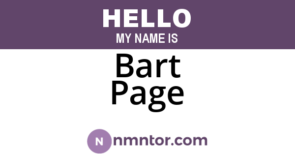Bart Page