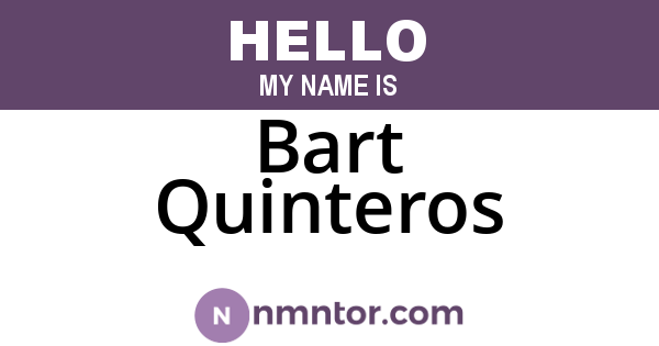 Bart Quinteros