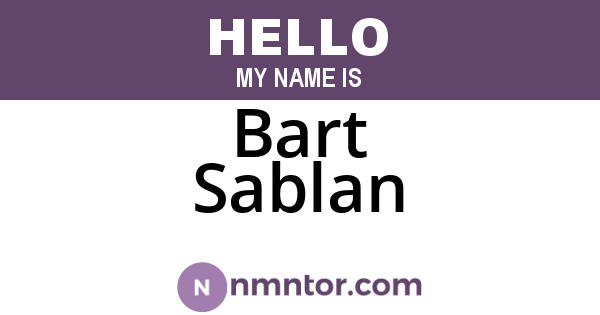 Bart Sablan