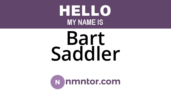 Bart Saddler