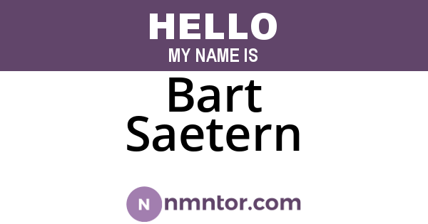 Bart Saetern