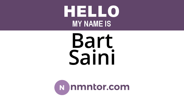 Bart Saini