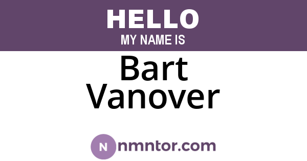 Bart Vanover