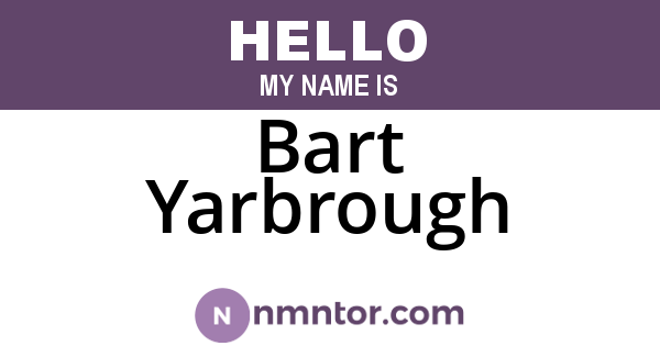 Bart Yarbrough