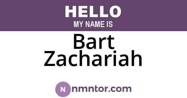 Bart Zachariah