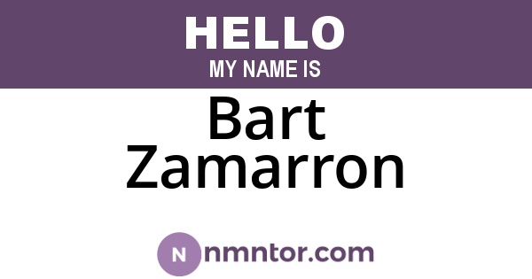 Bart Zamarron