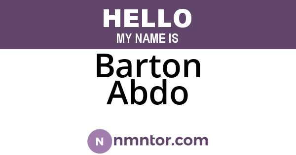 Barton Abdo