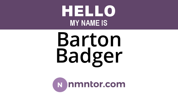 Barton Badger