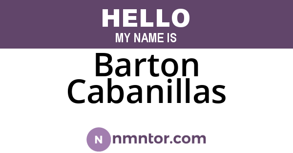 Barton Cabanillas