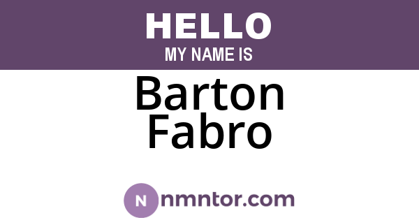 Barton Fabro