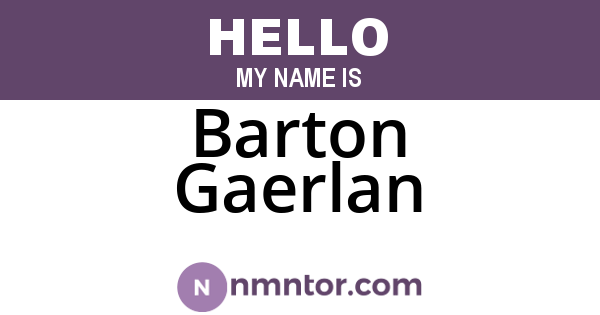 Barton Gaerlan