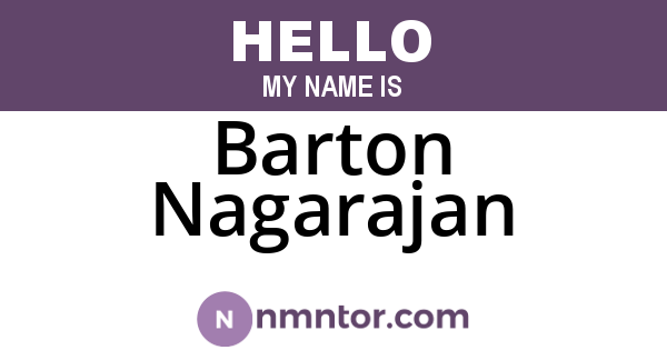 Barton Nagarajan