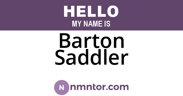 Barton Saddler