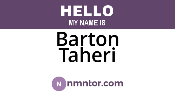 Barton Taheri