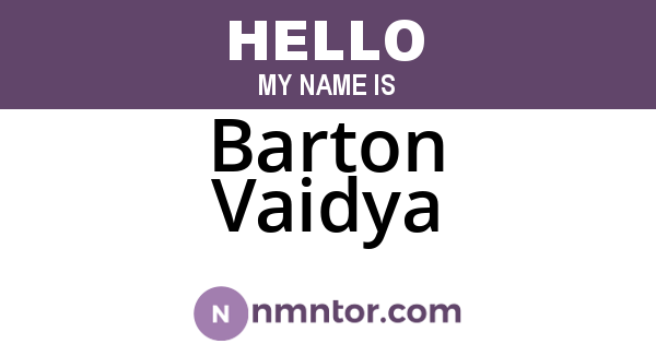 Barton Vaidya