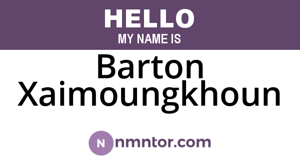 Barton Xaimoungkhoun