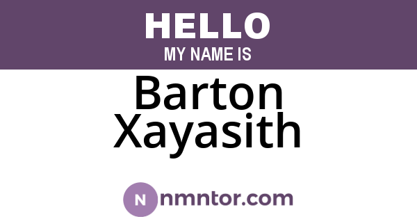 Barton Xayasith