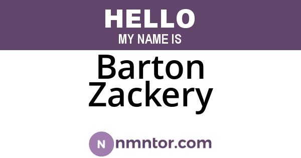 Barton Zackery
