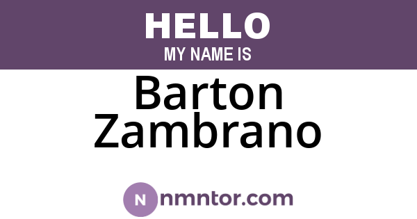 Barton Zambrano