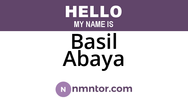 Basil Abaya