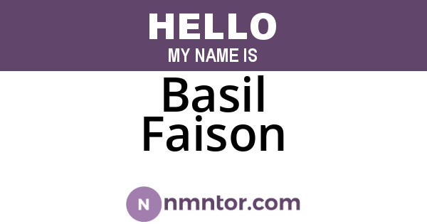 Basil Faison