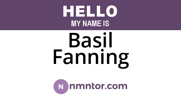 Basil Fanning
