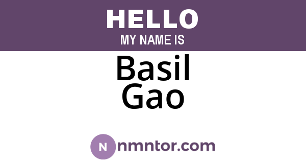 Basil Gao